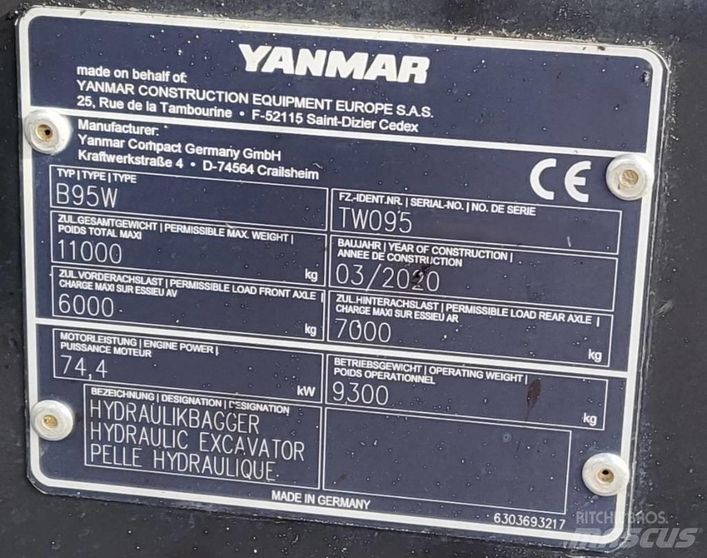 Yanmar B 95 W حفارات بعجل