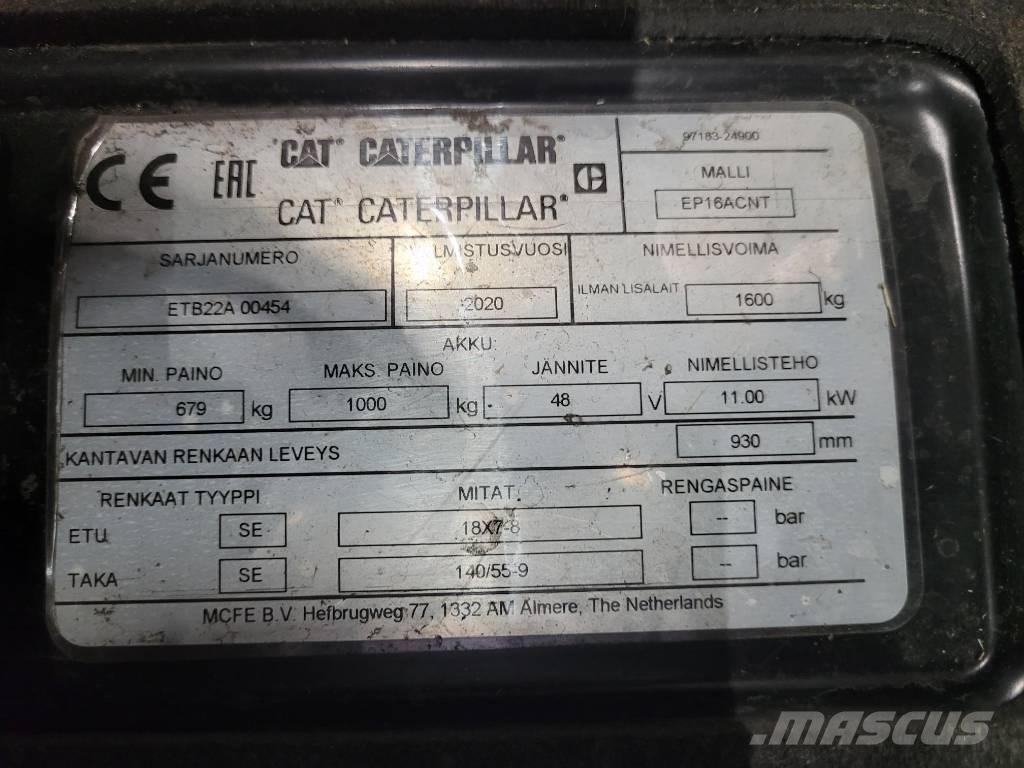 CAT EP16ACNT شاحنات ذات رافعات شوكية تعمل بالكهرباء