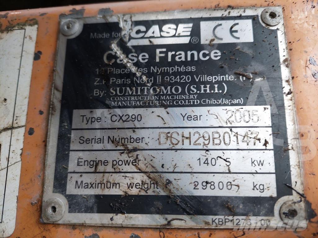 CASE CX 290 حفارات زحافة