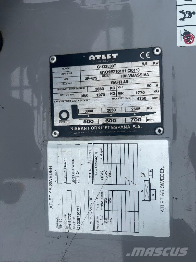 Atlet L30T شاحنات ذات رافعات شوكية تعمل بالكهرباء