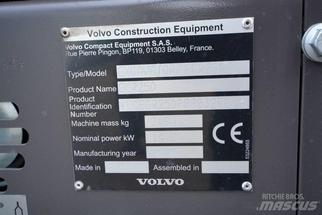 Volvo ECR 25 D حفارات صغيرة أقل من 7 طن (حفارات صغيرة)