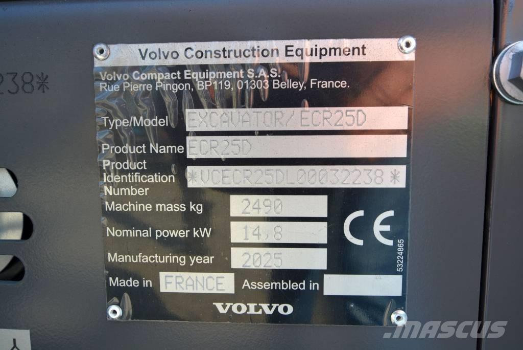 Volvo ECR 25 D حفارات صغيرة أقل من 7 طن (حفارات صغيرة)