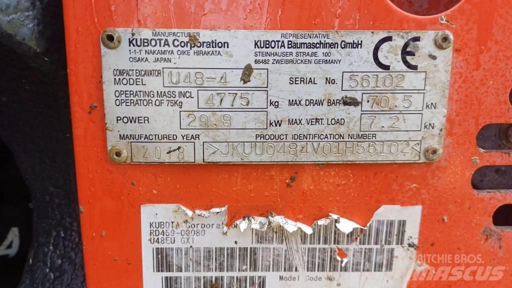 Kubota U 48-4 حفارات صغيرة أقل من 7 طن (حفارات صغيرة)