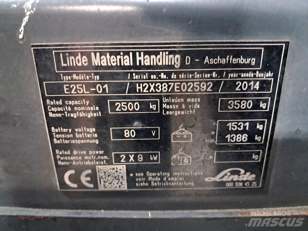 Linde E25L-01 شاحنات ذات رافعات شوكية تعمل بالكهرباء