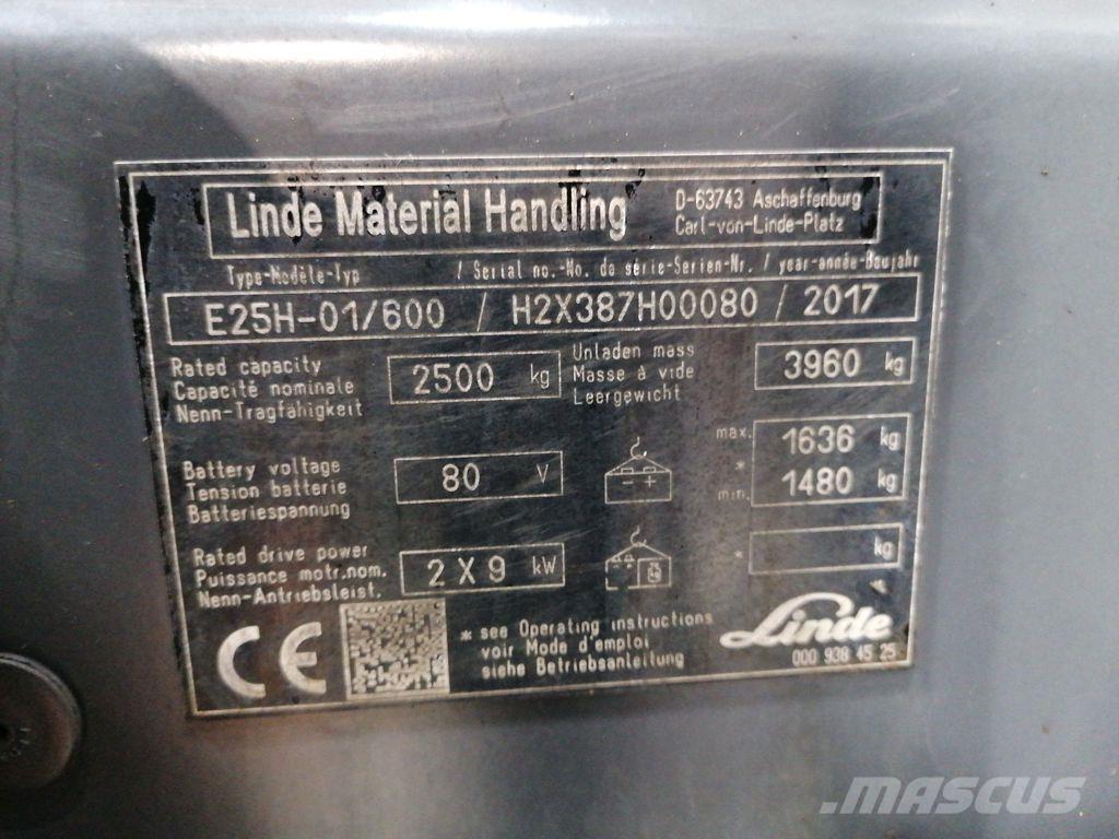 Linde E25H-01/600 شاحنات ذات رافعات شوكية تعمل بالكهرباء