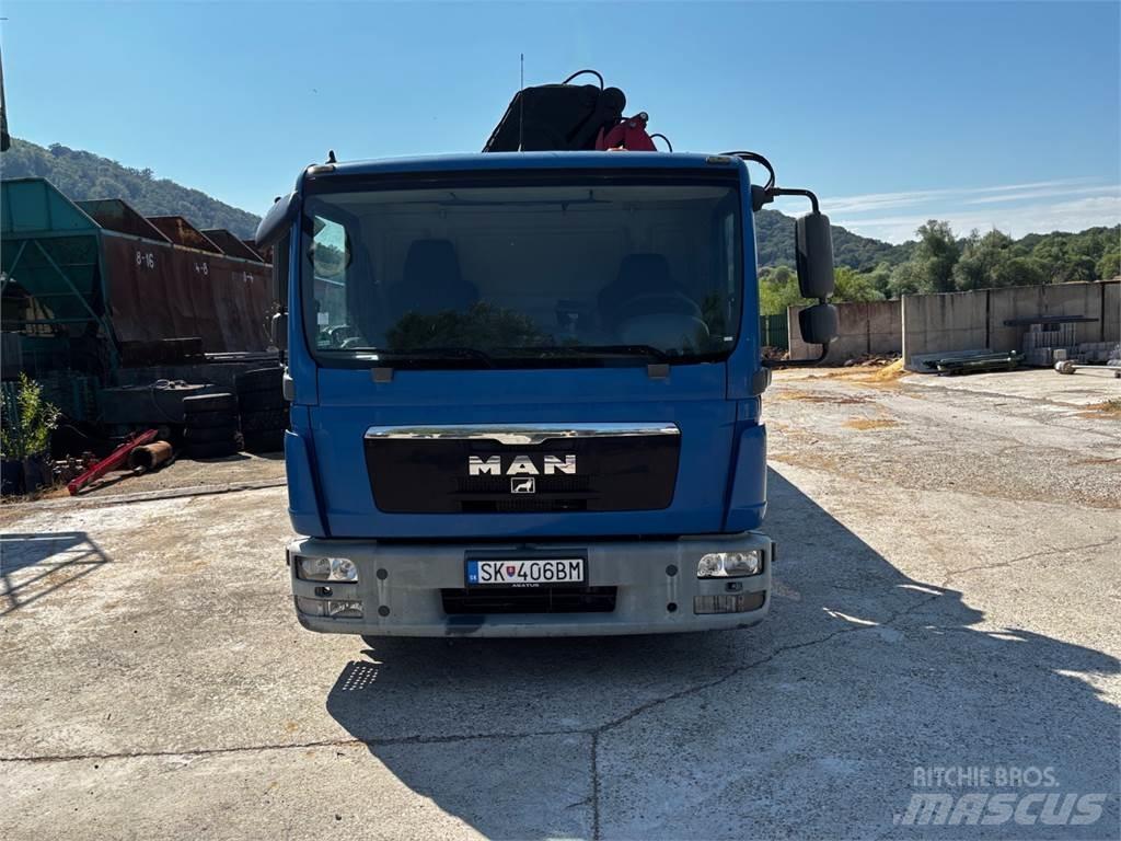 MAN TGL 12.180 + HR شاحنات مسطحة/مفصلية الجوانب