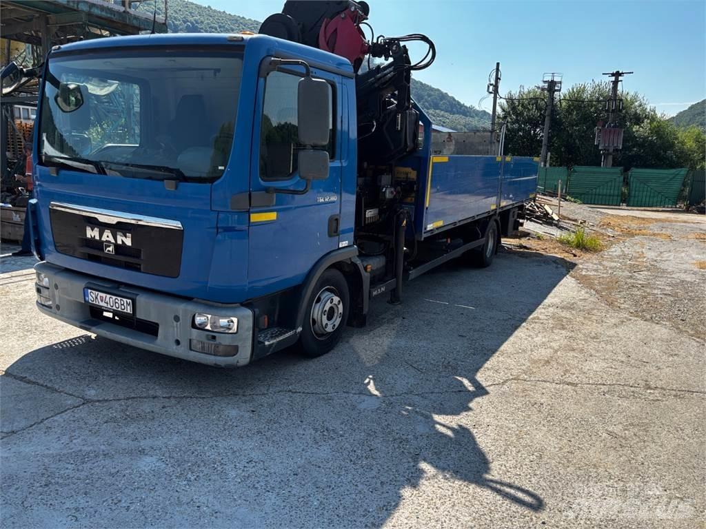 MAN TGL 12.180 + HR شاحنات مسطحة/مفصلية الجوانب