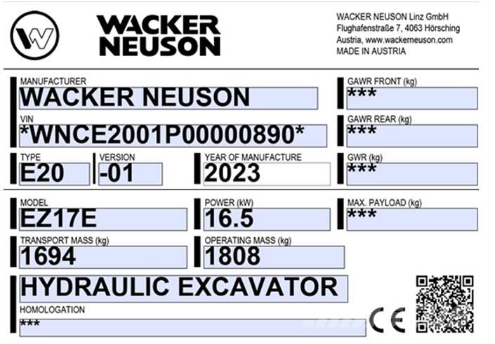 Wacker Neuson EZ 17e حفارات زحافة