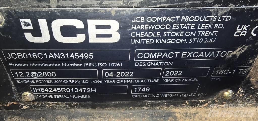 JCB 16C-1 حفارات صغيرة أقل من 7 طن (حفارات صغيرة)