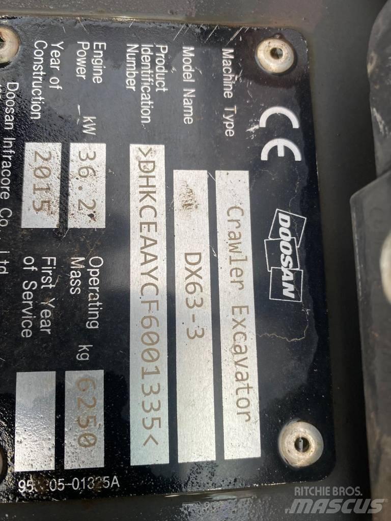 Doosan DX 63-3 حفارات صغيرة أقل من 7 طن (حفارات صغيرة)