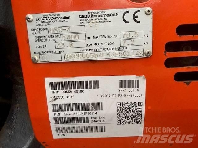 Kubota U 55-4 حفارات صغيرة أقل من 7 طن (حفارات صغيرة)