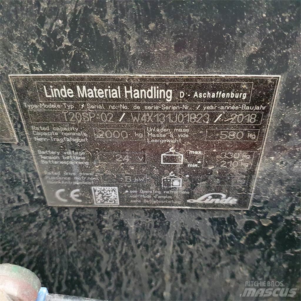 Linde T20SP kurz معدات الرفع منخفض المستوى