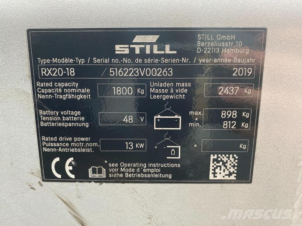 Still RX20-18 شاحنات ذات رافعات شوكية تعمل بالكهرباء
