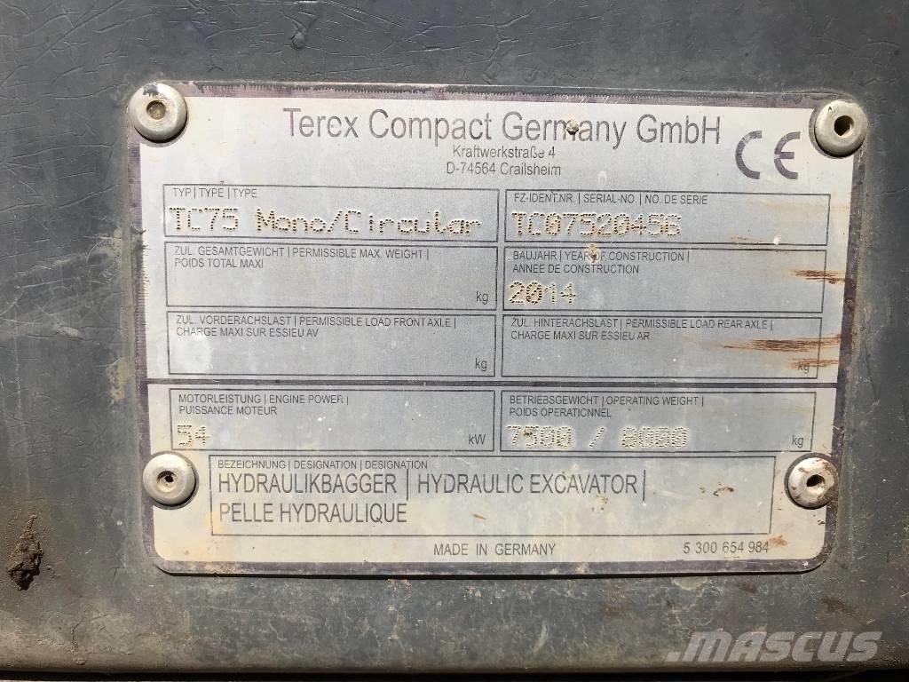 Terex TC 75 (Circular) حفارات وسط 7 طن - 12 طن