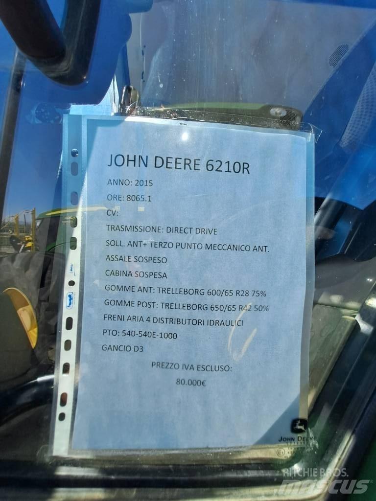 John Deere 6210 R الجرارات