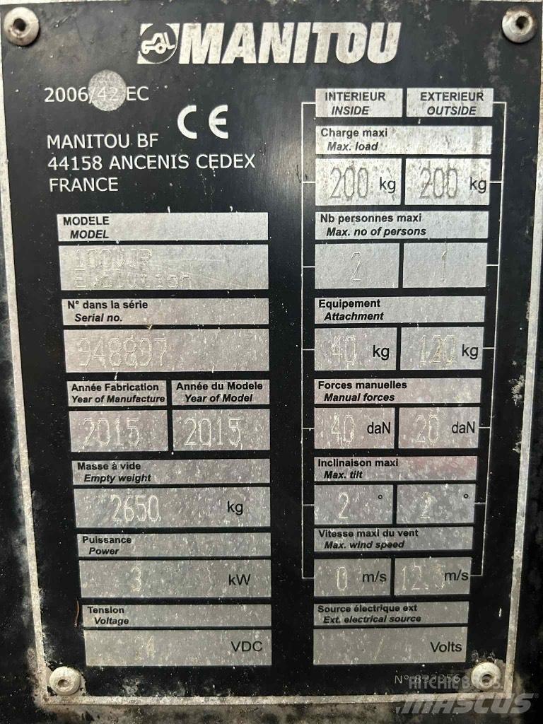 Manitou 100 VJR رافعات السارية الرأسية