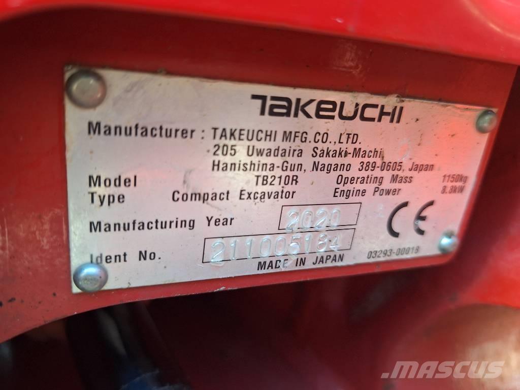 Takeuchi TB 210 R حفارات صغيرة أقل من 7 طن (حفارات صغيرة)