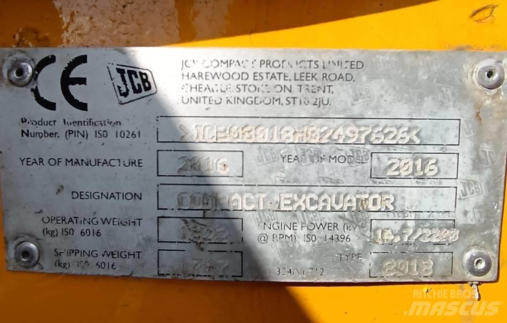 JCB 8018 CTS حفارات صغيرة أقل من 7 طن (حفارات صغيرة)