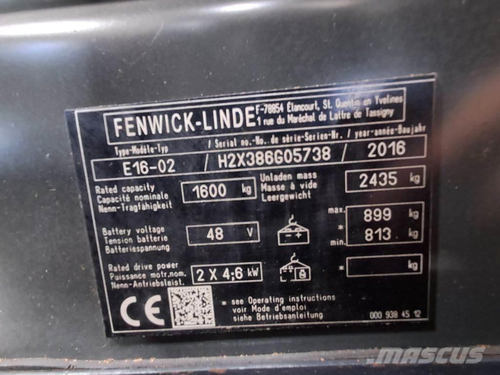 Linde E16-02 شاحنات ذات رافعات شوكية تعمل بالكهرباء