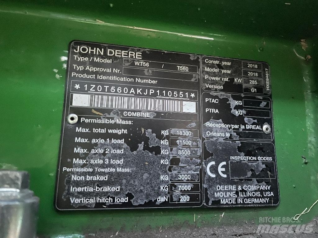 John Deere T 560 i حصادات