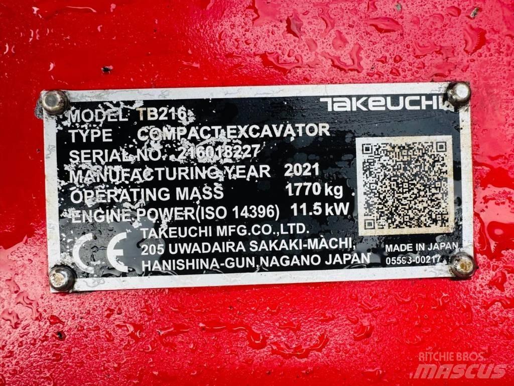 Takeuchi TB 216 حفارات صغيرة أقل من 7 طن (حفارات صغيرة)