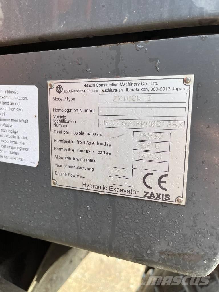 Hitachi ZX140W-3 حفارات بعجل