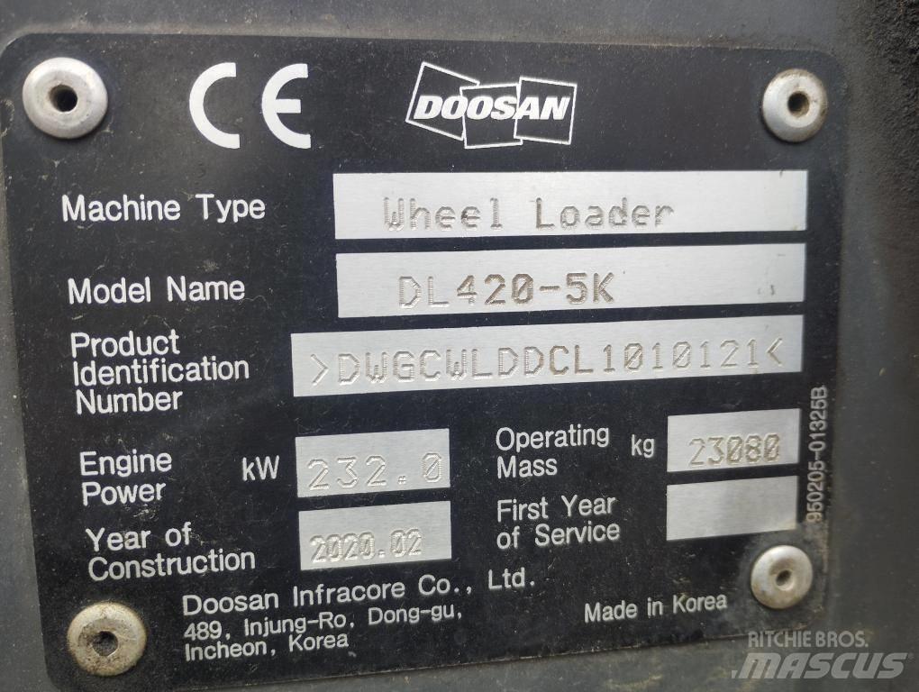 Doosan DL 420-5 لوادر بعجل