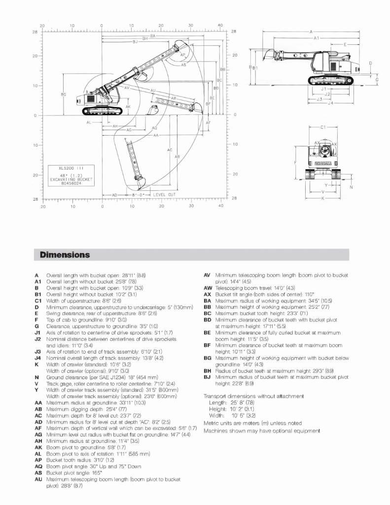 Gradall XL 5200 III حفارات زحافة