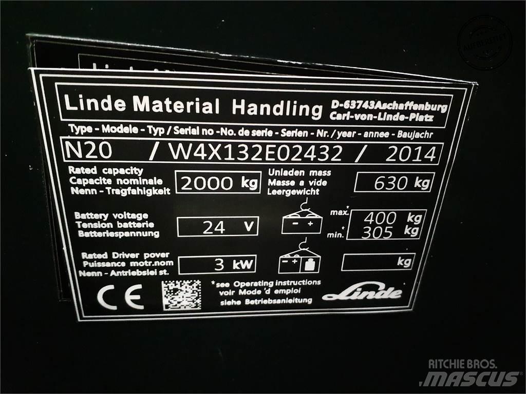 Linde N20-lang معدات الرفع عالي المستوى