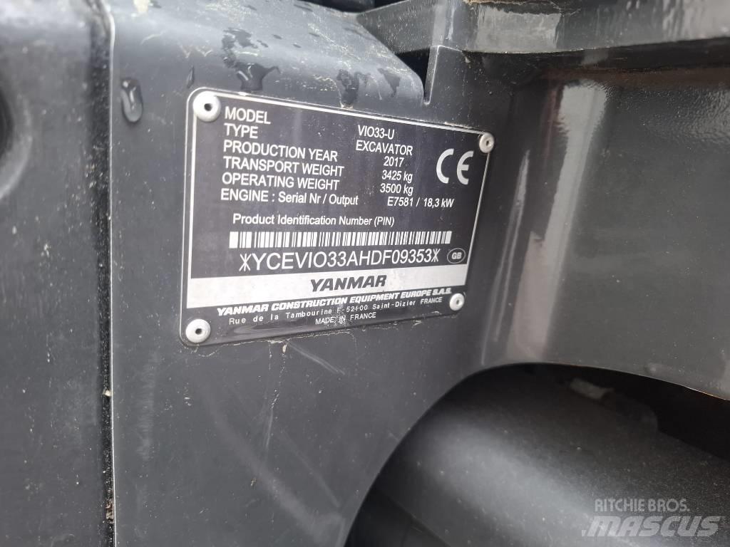 Yanmar Vio 33 U حفارات صغيرة أقل من 7 طن (حفارات صغيرة)
