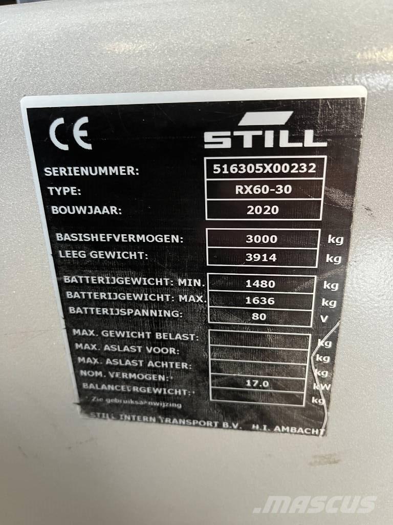 Still RX 60-30 شاحنات ذات رافعات شوكية تعمل بالكهرباء