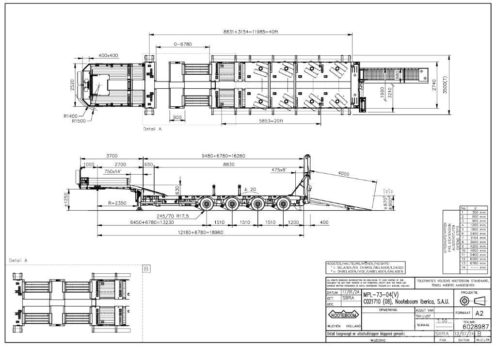 Nooteboom MPL-73-04V نصف مقطورة مسطحة منخفضة