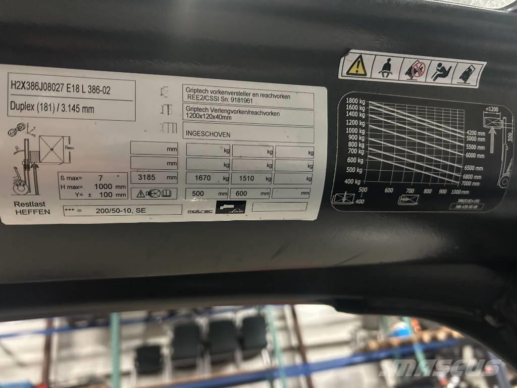 Linde e18l-02 شاحنات ذات رافعات شوكية تعمل بالكهرباء