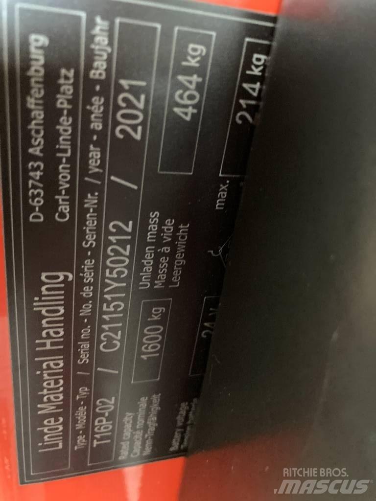 Linde T16P/1151-02 رافعة منخفضة المستوى ذات منصة