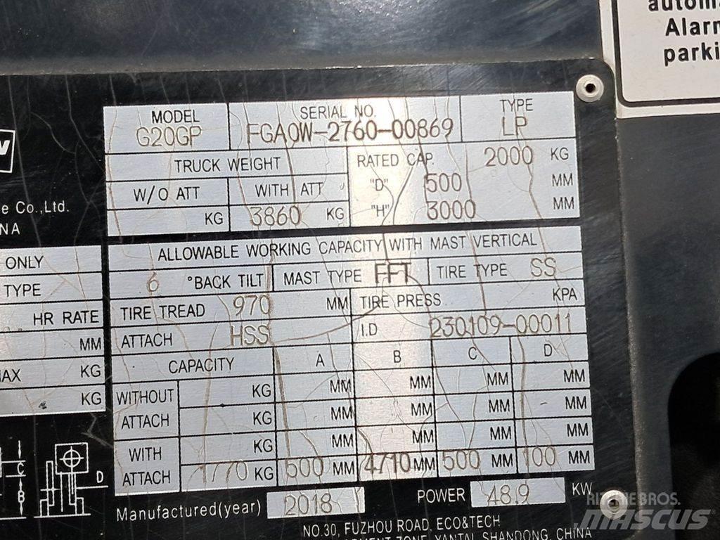 Doosan G20GP شاحنات LPG