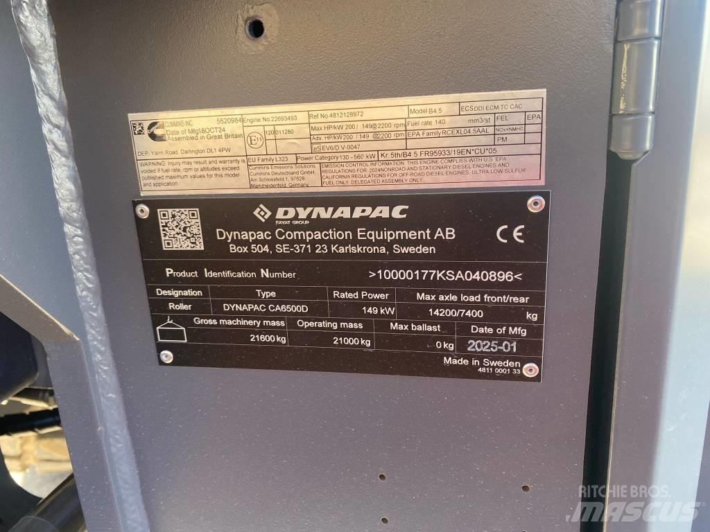 Dynapac CA 6500 D مداحل أحادية الأسطوانة