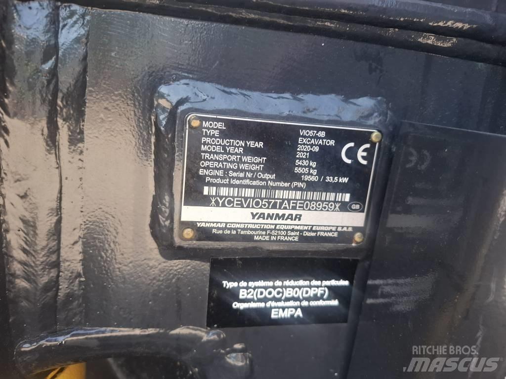 Yanmar vio 57-6B حفارات وسط 7 طن - 12 طن
