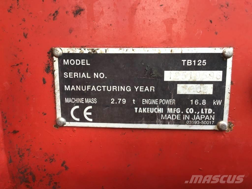 Takeuchi TB 125 حفارات صغيرة أقل من 7 طن (حفارات صغيرة)