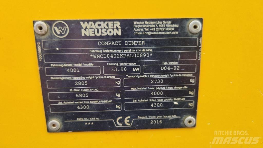 Wacker Neuson 4001 عربات نقل قلابة للمواقع