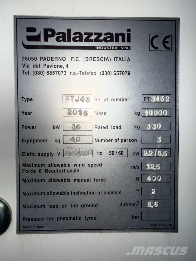 Palazzani XTJ 43 رافعات سلة تلسكوبية