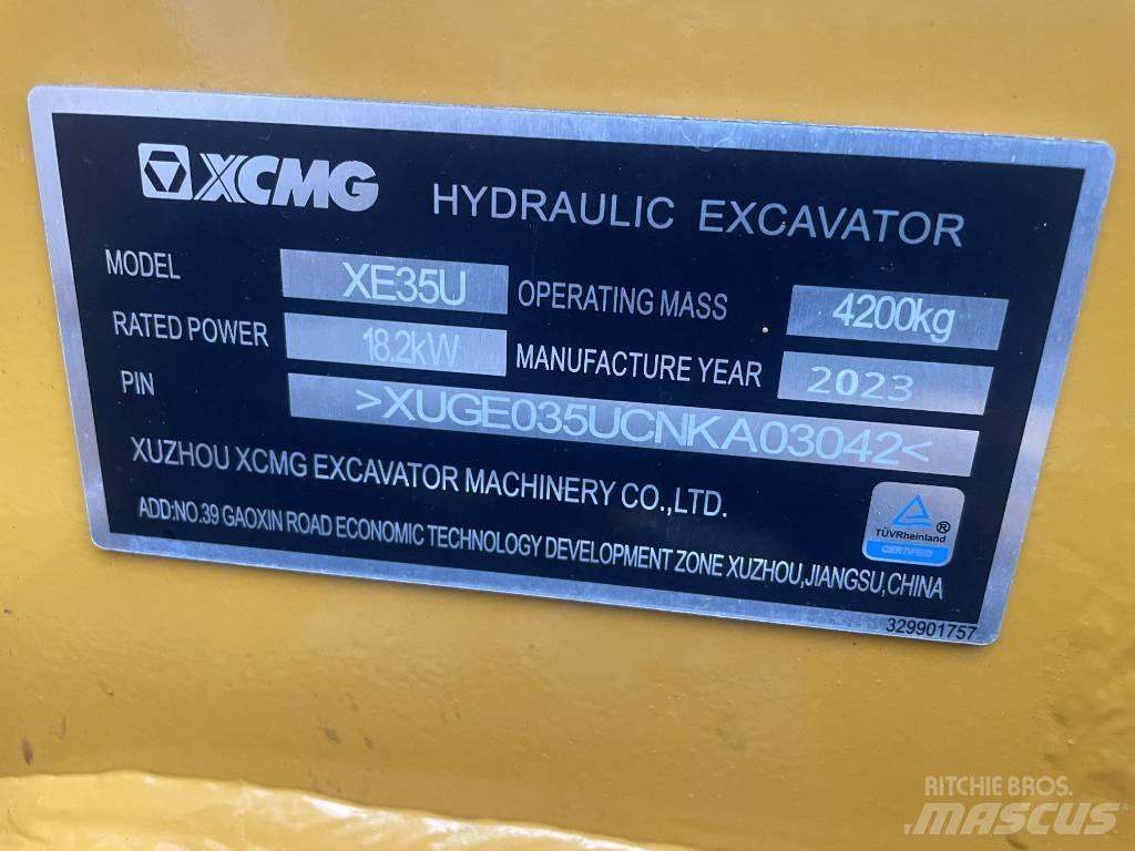 XCMG XE 35 U حفارات صغيرة أقل من 7 طن (حفارات صغيرة)