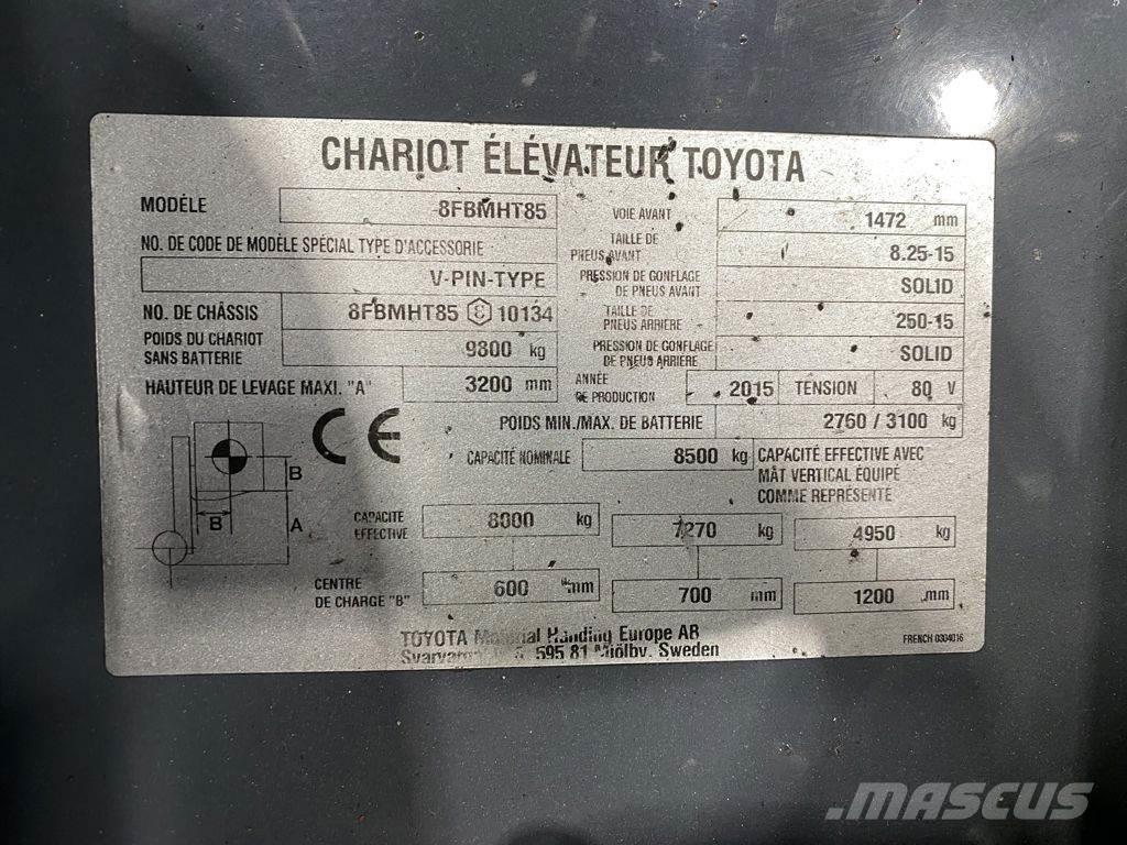 Toyota 8FBMHT85 شاحنات ذات رافعات شوكية تعمل بالكهرباء