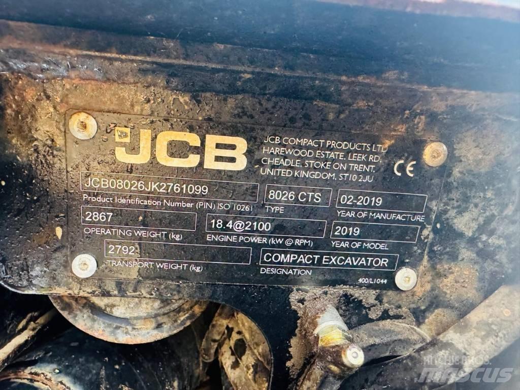 JCB 8026 CTS حفارات صغيرة أقل من 7 طن (حفارات صغيرة)