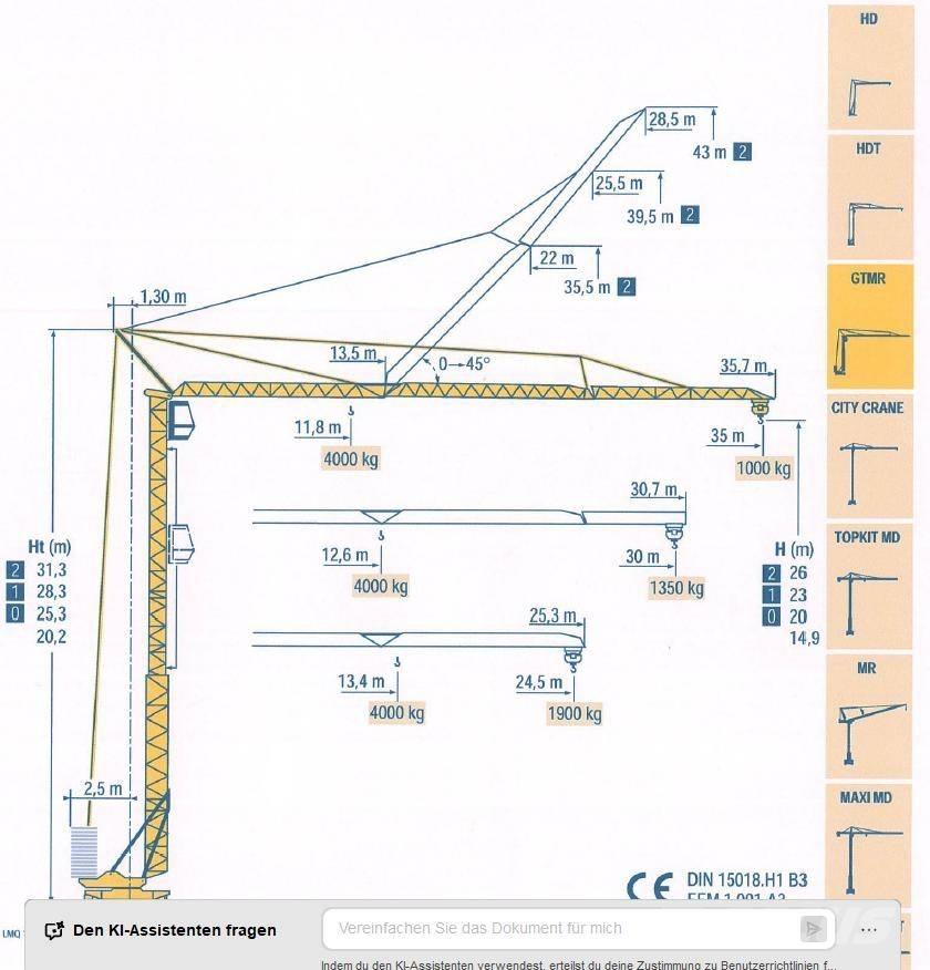 Potain GTMR 331 B رافعات برجية
