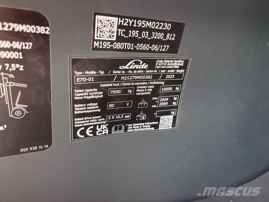 Linde E 70/1279 شاحنات ذات رافعات شوكية تعمل بالكهرباء
