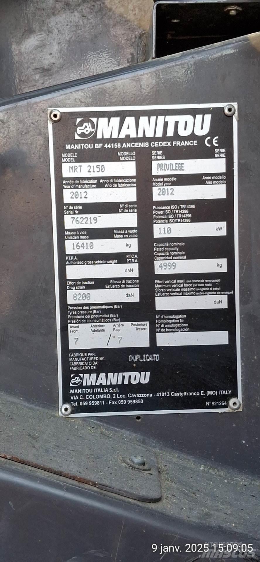 Manitou 2150MRT مناولات متداخلة