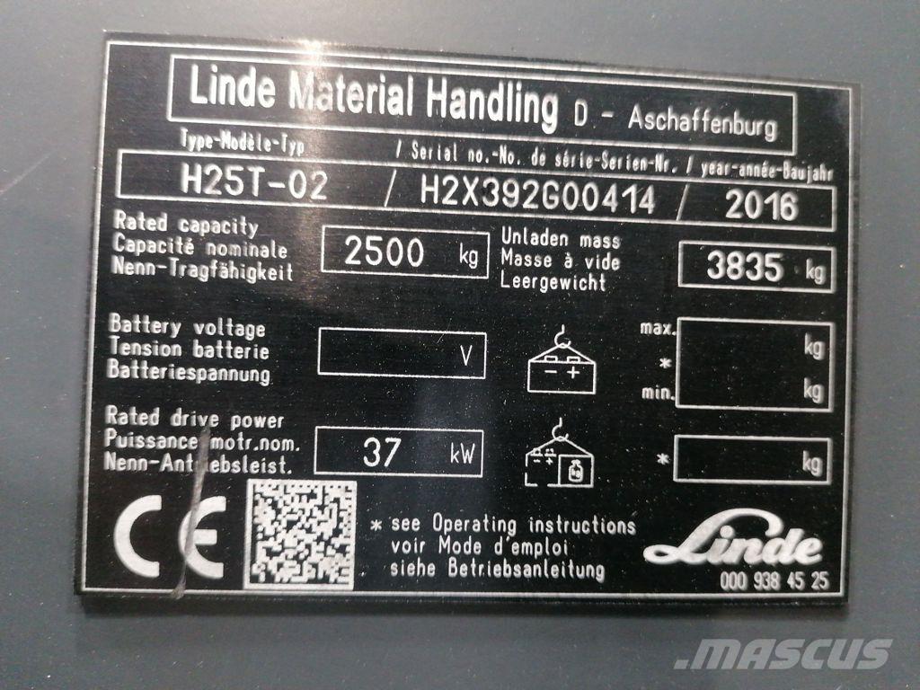 Linde H25T-02 شاحنات LPG