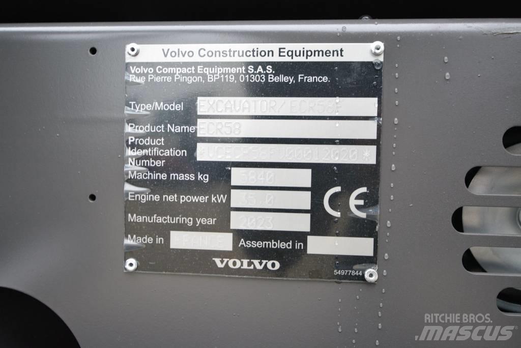 Volvo ECR 58 F حفارات صغيرة أقل من 7 طن (حفارات صغيرة)