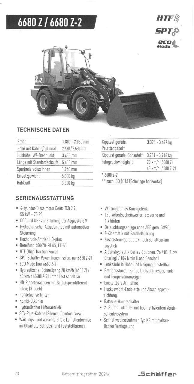 Schäffer 6680 Z لوادر صغيرة