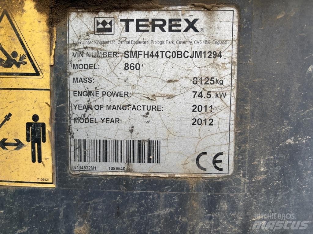 Terex 860 لوادر ذات جرافات عكسية